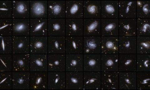 Images of galaxies taken by the Euclid space telescope